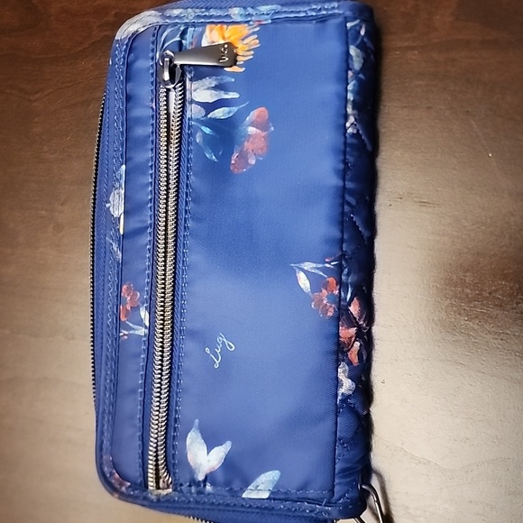 LUG Handspring Wristlet Blue Bouquet Convertible Wallet New - Picture 6 of 9
